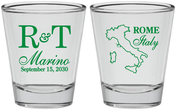Personalized Wedding Shot Glasses - Italy | 514