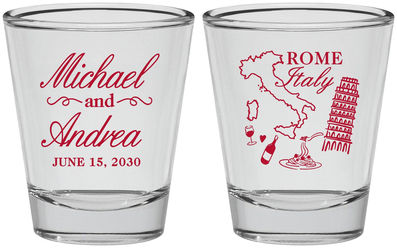 Personalized Wedding Shot Glasses - Italy | 515