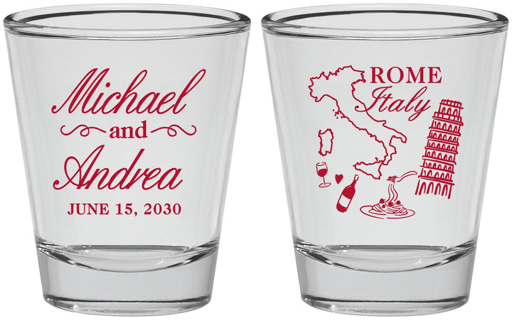 Personalized Wedding Shot Glasses - Italy | 515