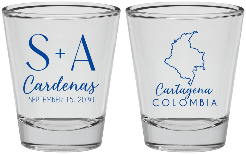 Personalized Wedding Shot Glasses - Colombia | 516