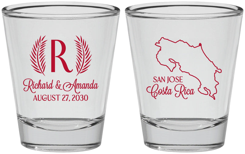 Personalized Wedding Shot Glasses - Costa Rica | 518