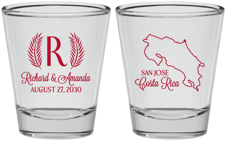 Personalized Wedding Shot Glasses - Costa Rica | 518