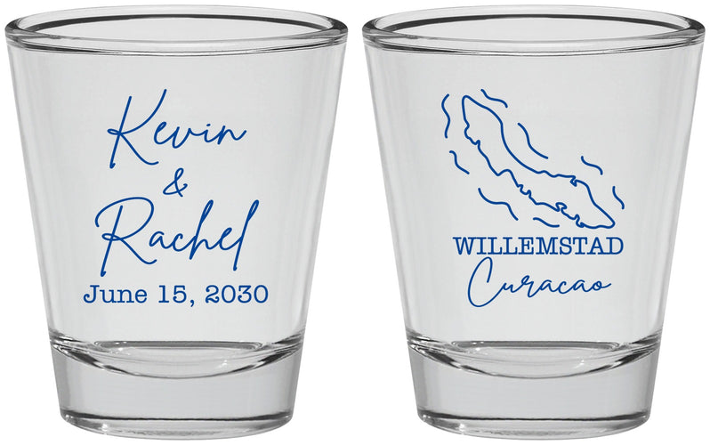 Personalized Wedding Shot Glasses - Curacao | 520