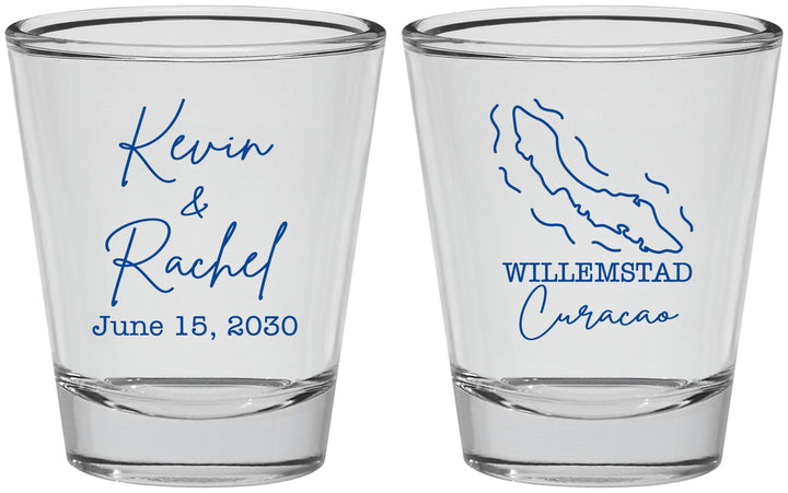 Personalized Wedding Shot Glasses - Curacao | 520