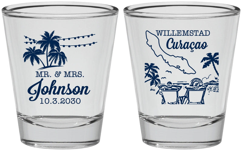 Personalized Wedding Shot Glasses - Curacao | 521