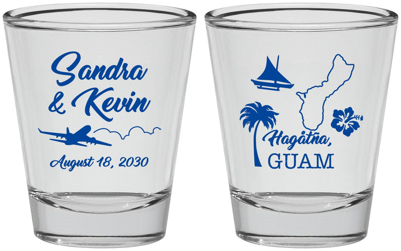 Personalized Wedding Shot Glasses - Guam | 527