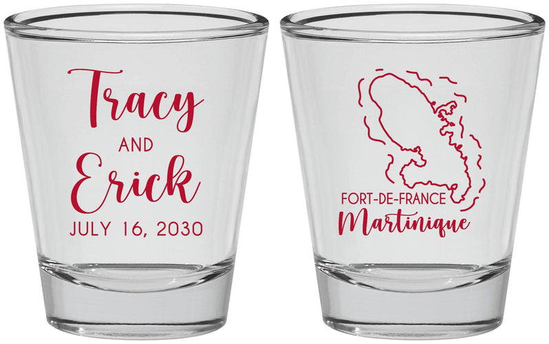 Personalized Wedding Shot Glasses - Martinique | 532