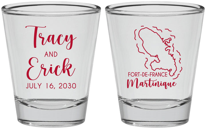 Personalized Wedding Shot Glasses - Martinique | 532