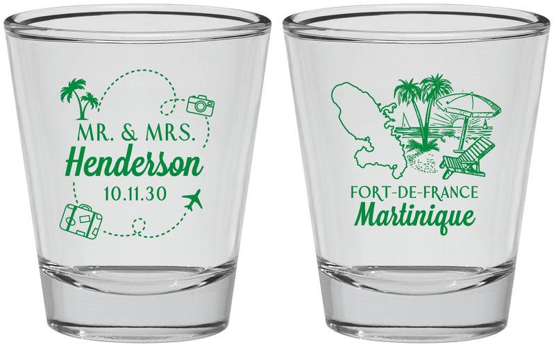 Personalized Wedding Shot Glasses - Martinique | 533