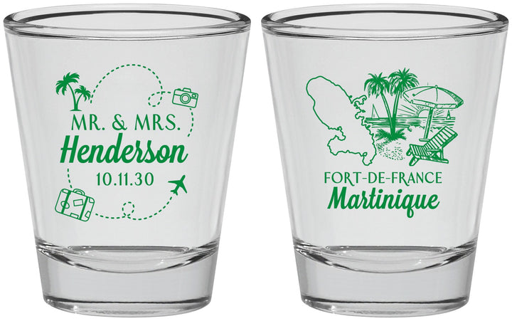 Personalized Wedding Shot Glasses - Martinique | 533