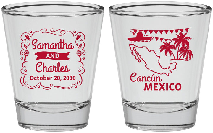 Personalized Wedding Shot Glasses - Mexico | 535