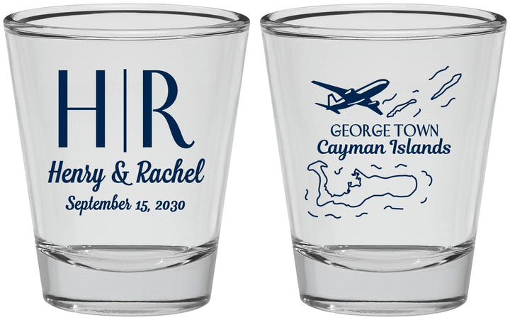 Personalized Wedding Shot Glasses - Cayman Island | 544