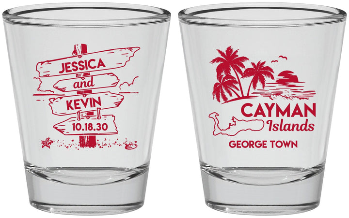 Personalized Wedding Shot Glasses - Cayman Island | 545