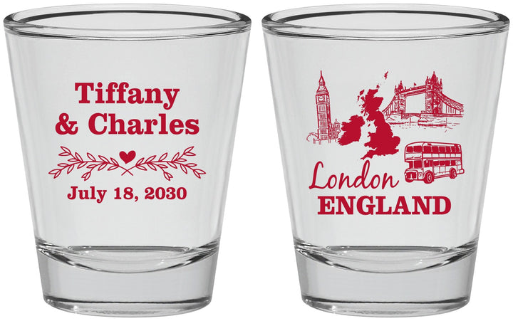 Personalized Wedding Shot Glasses - England | 549