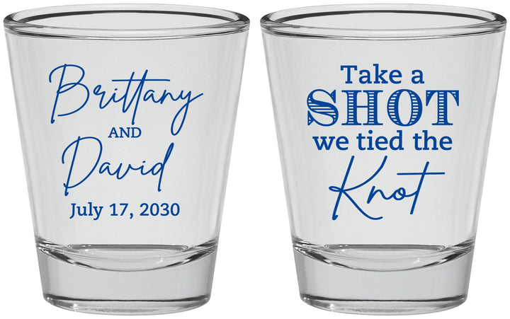 Personalized Wedding Shot Glasses - Take A Shot We Tied The Knot | 550
