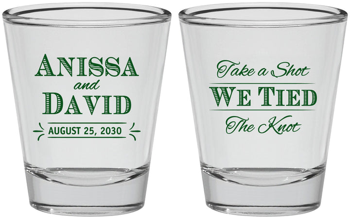 Personalized Wedding Shot Glasses - Take A Shot We Tied The Knot | 551