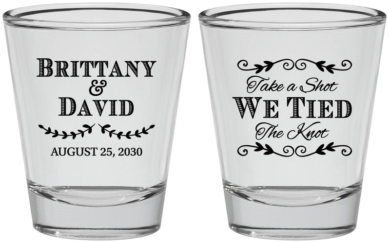 Personalized Wedding Shot Glasses - Take A Shot We Tied The Knot | 552