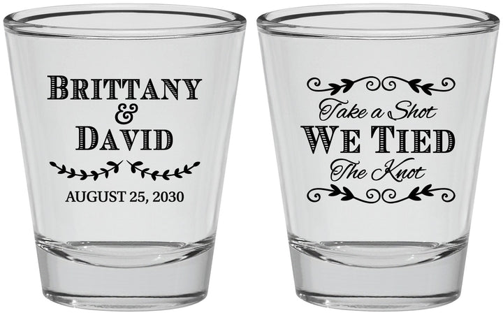 Personalized Wedding Shot Glasses - Take A Shot We Tied The Knot | 552