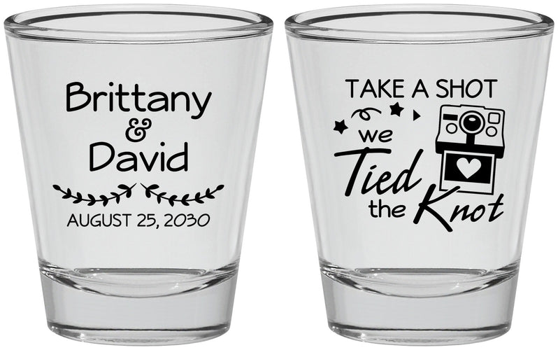 Personalized Wedding Shot Glasses - Take A Shot We Tied The Knot | 553