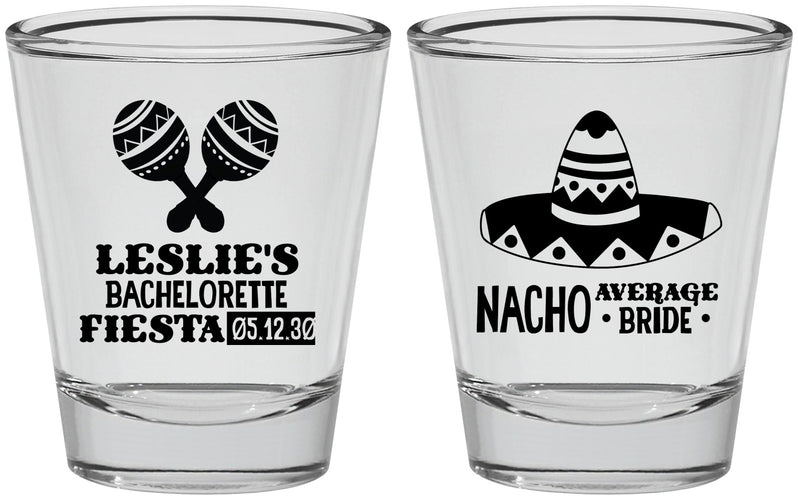 Personalized Bachelorette Shot Glasses - Nacho Average Bride | 60007