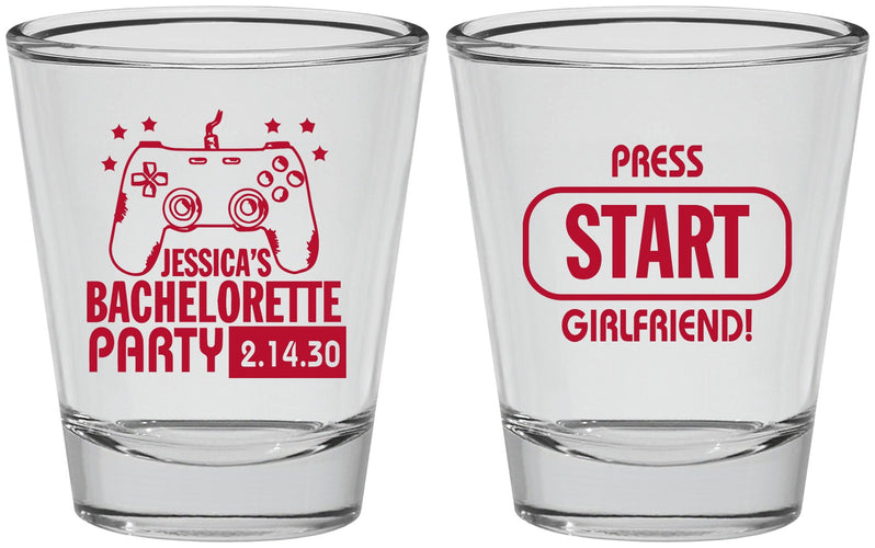 Personalized Bachelorette Shot Glasses - Video Games | 60009