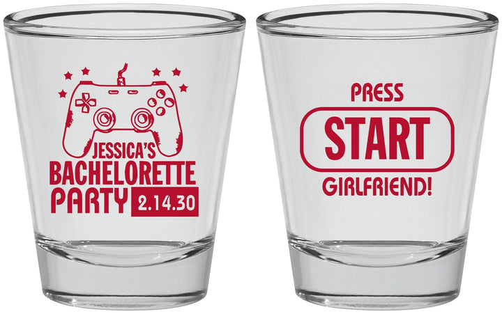 Personalized Bachelorette Shot Glasses - Video Games | 60009