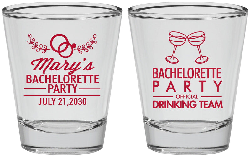 Personalized Bachelorette Shot Glasses - Official Drink Team | 60017