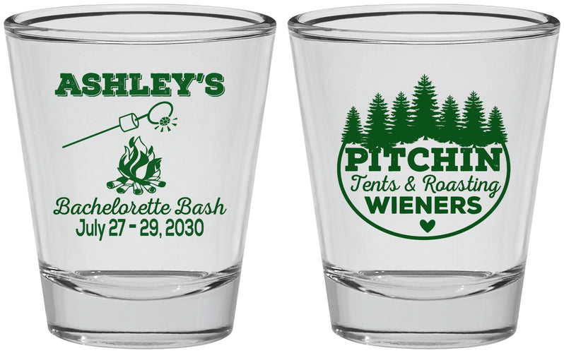 Personalized Bachelorette Shot Glasses - Camping | 60018