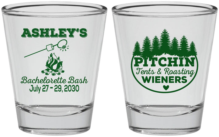 Personalized Bachelorette Shot Glasses - Camping | 60018