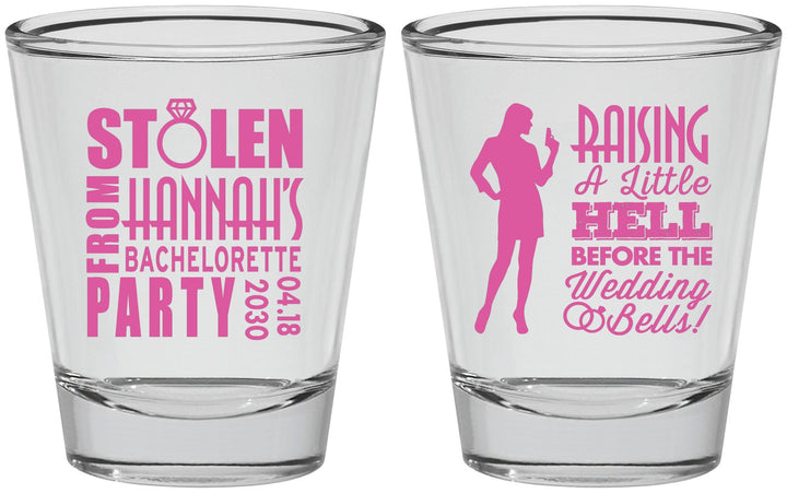 Personalized Bachelorette Shot Glasses - Raising A Little Hell | 60020