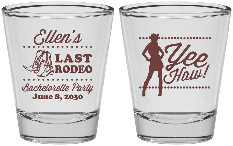 Personalized Bachelorette Shot Glasses - Last Rodeo | 60021