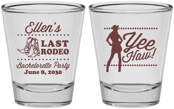 Personalized Bachelorette Shot Glasses - Last Rodeo | 60021