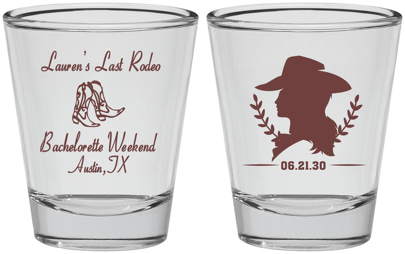 Personalized Bachelorette Shot Glasses - Last Rodeo | 60022