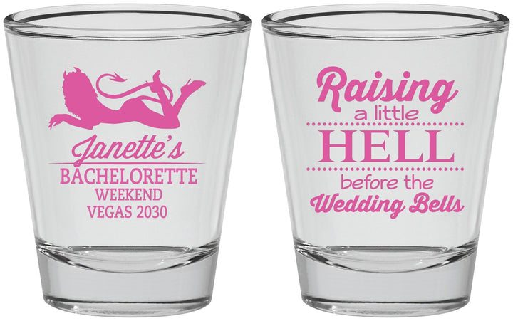 Personalized Bachelorette Shot Glasses - Raising A Little Hell | 60030