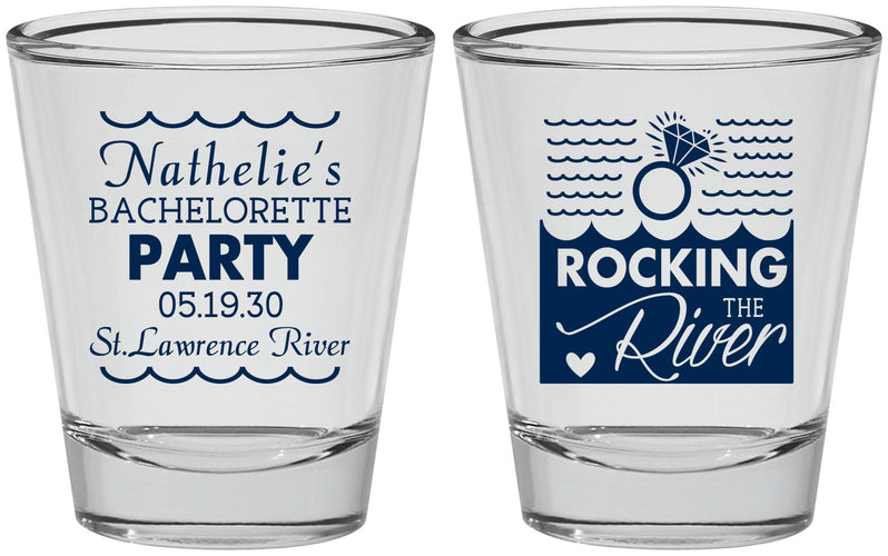 Personalized Bachelorette Shot Glasses - Rocking The River | 60033