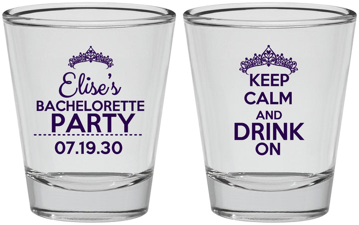 Personalized Bachelorette Shot Glasses - Keep Calm Drink On | 60036
