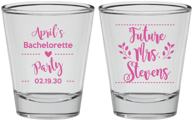 Personalized Bachelorette Shot Glasses - Future Mrs | 60037