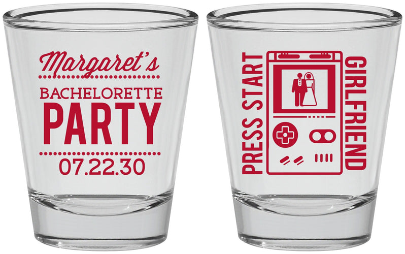 Personalized Bachelorette Shot Glasses - Video Games | 60039