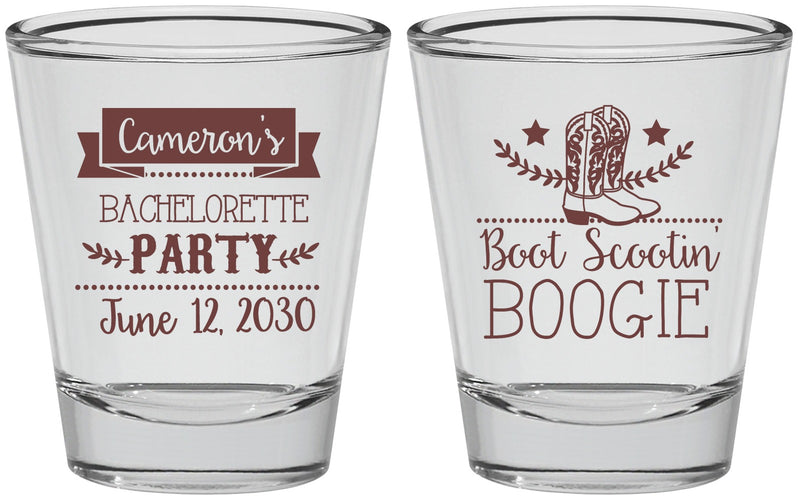 Personalized Bachelorette Shot Glasses - Cowgirl | 60040