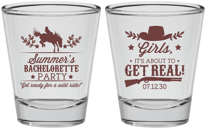 Personalized Bachelorette Shot Glasses - Its About To Get Real | 60043