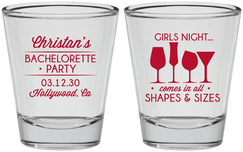 Personalized Bachelorette Shot Glasses - Girls Night | 60054