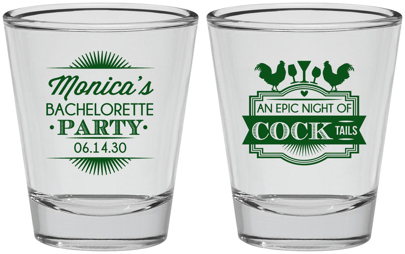 Personalized Bachelorette Shot Glasses - Epic Night Of Cocktails | 60071