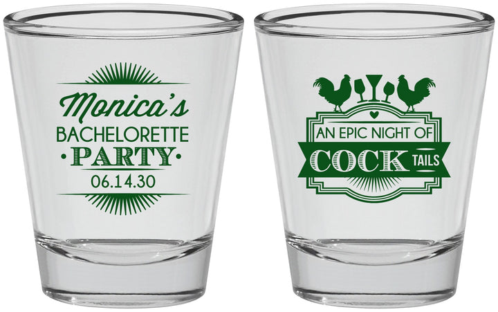 Personalized Bachelorette Shot Glasses - Epic Night Of Cocktails | 60071
