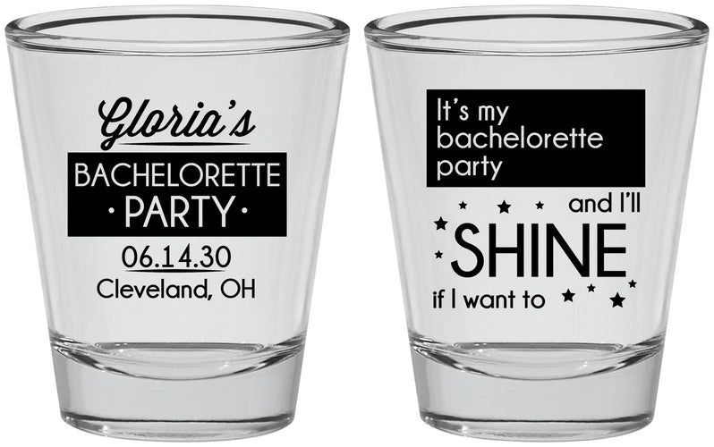 Personalized Bachelorette Shot Glasses - Shine | 60080