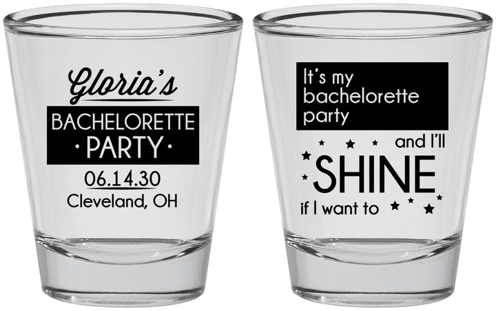 Personalized Bachelorette Shot Glasses - Shine | 60080
