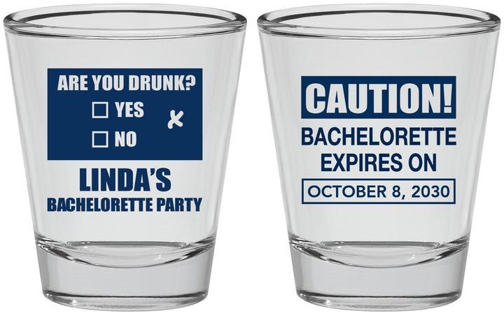 Personalized Bachelorette Shot Glasses - Caution | 60082