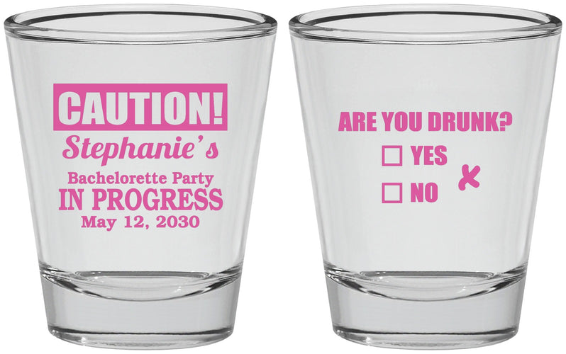 Personalized Bachelorette Shot Glasses - Drunk Yes Or No | 60083