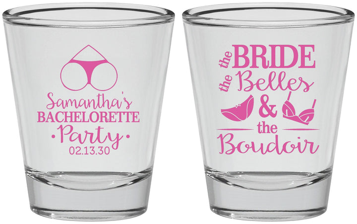 Personalized Bachelorette Shot Glasses - Brides Bells Boudoir | 60085
