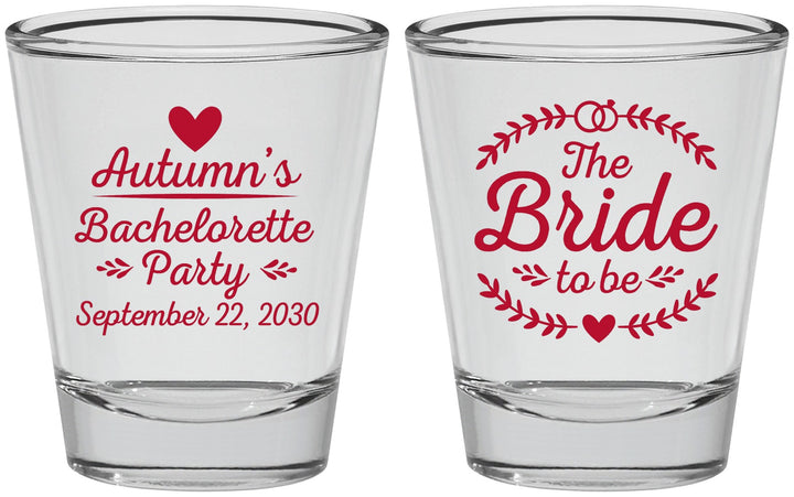 Personalized Bachelorette Shot Glasses - Bride To Be | 60088