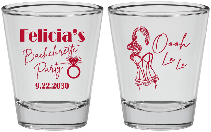 Personalized Bachelorette Shot Glasses - Paris | 60090